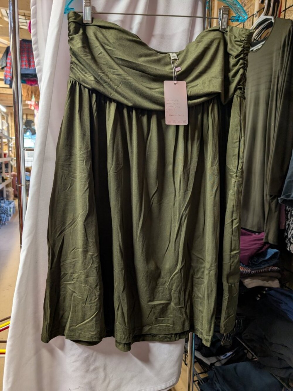Witsmile Olive Green Dress Size 2XL - Casual Wear